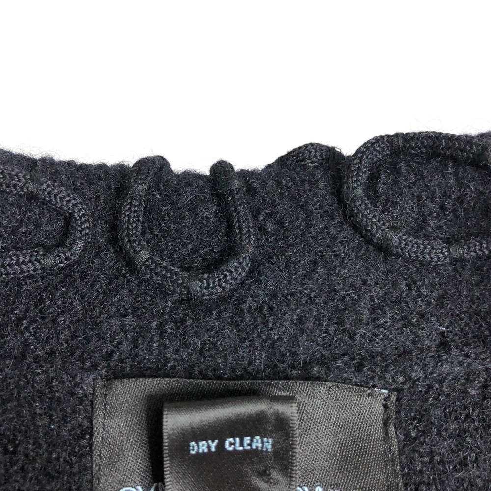 Cynthia Rowley Jacket Women 1X Black Wool Textured Snap Notch Collar Pocket Coat - Picture 5 of 16